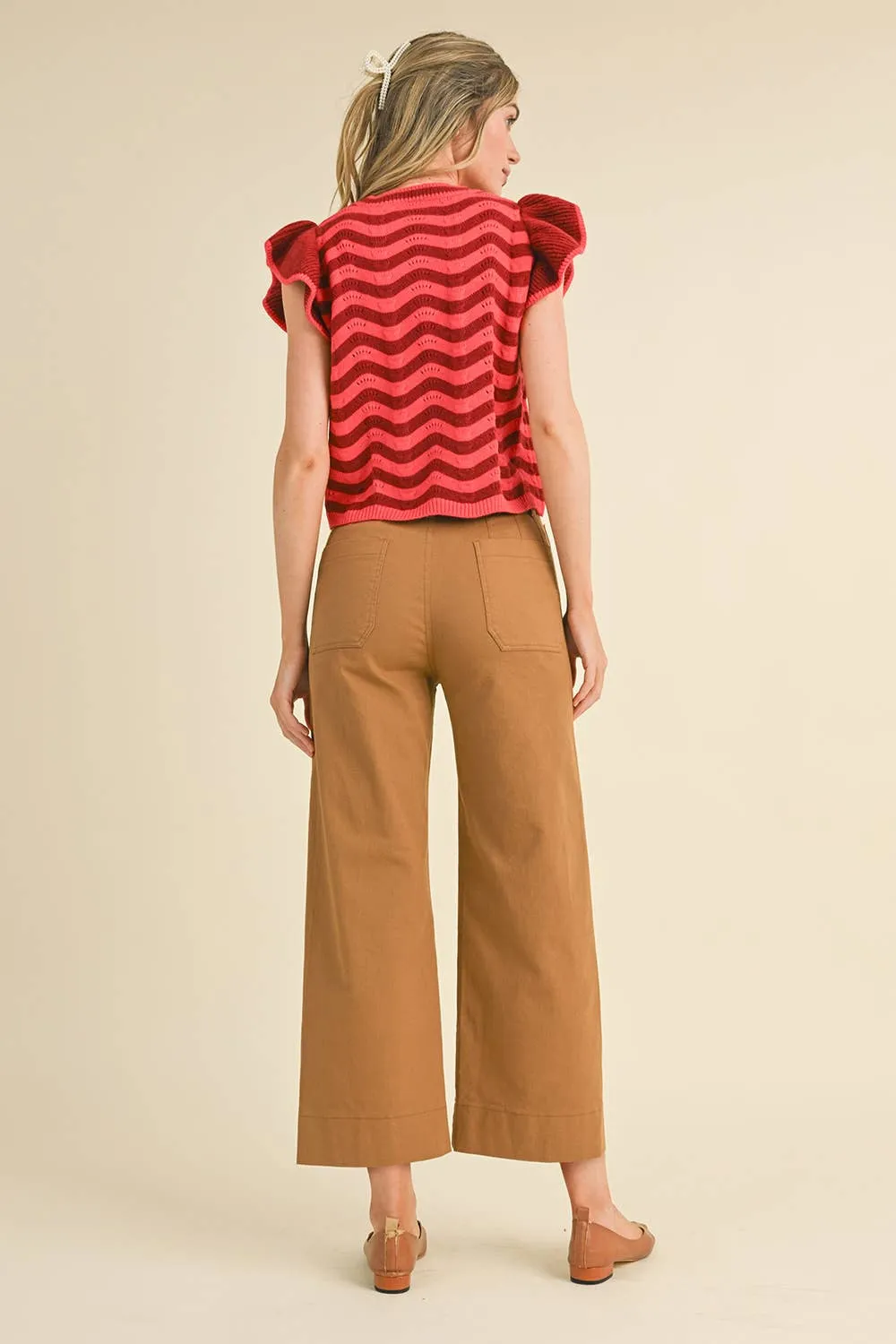 SASHA HIGH WAIST CROPPED WIDE LEG PANTS