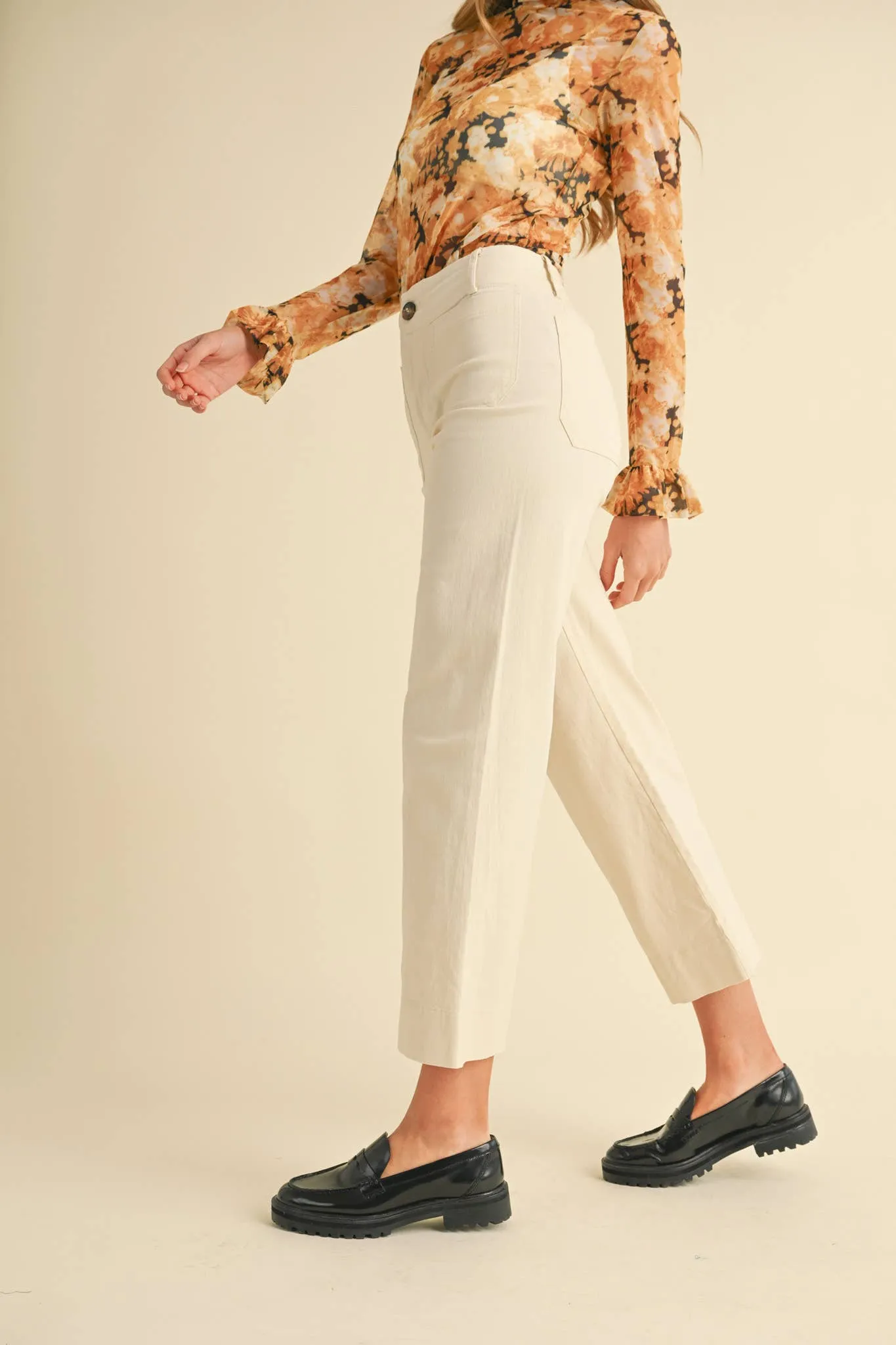 SASHA HIGH WAIST CROPPED WIDE LEG PANTS