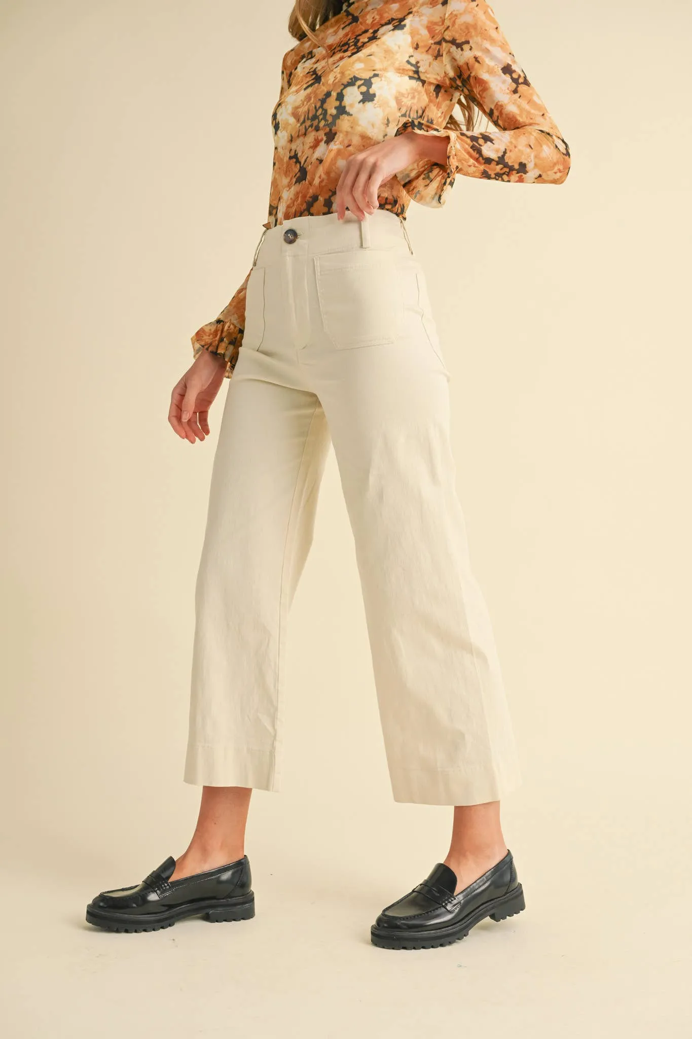 SASHA HIGH WAIST CROPPED WIDE LEG PANTS