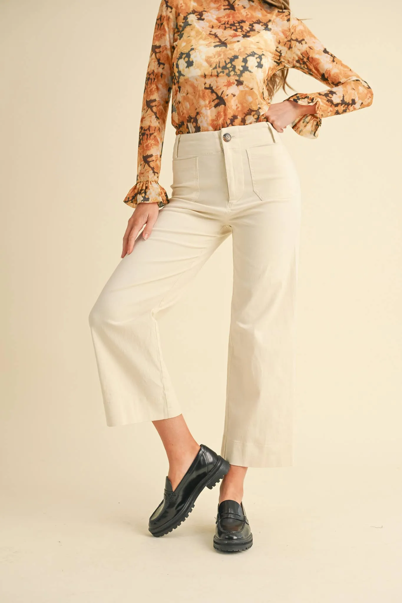 SASHA HIGH WAIST CROPPED WIDE LEG PANTS