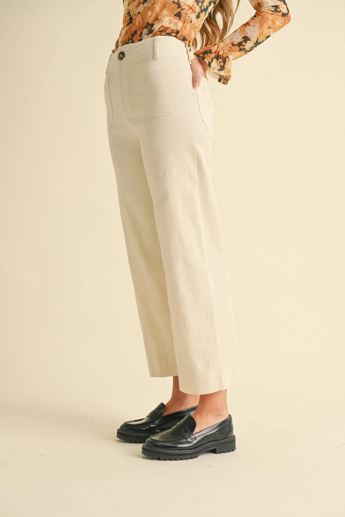 SASHA HIGH WAIST CROPPED WIDE LEG PANTS