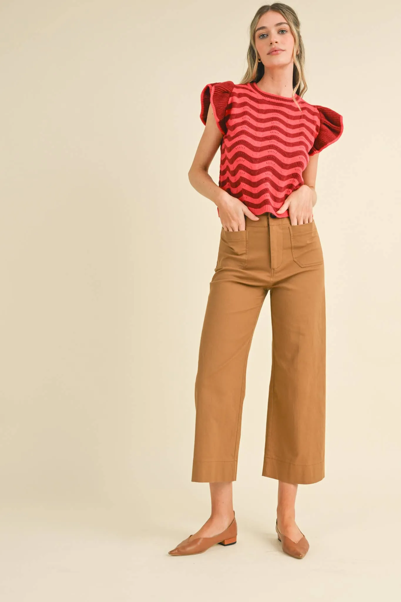 SASHA HIGH WAIST CROPPED WIDE LEG PANTS