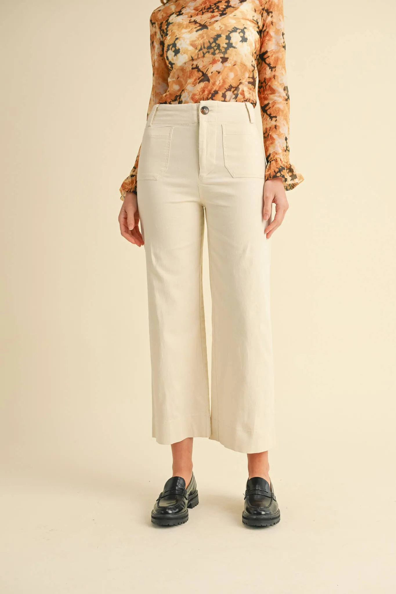 SASHA HIGH WAIST CROPPED WIDE LEG PANTS