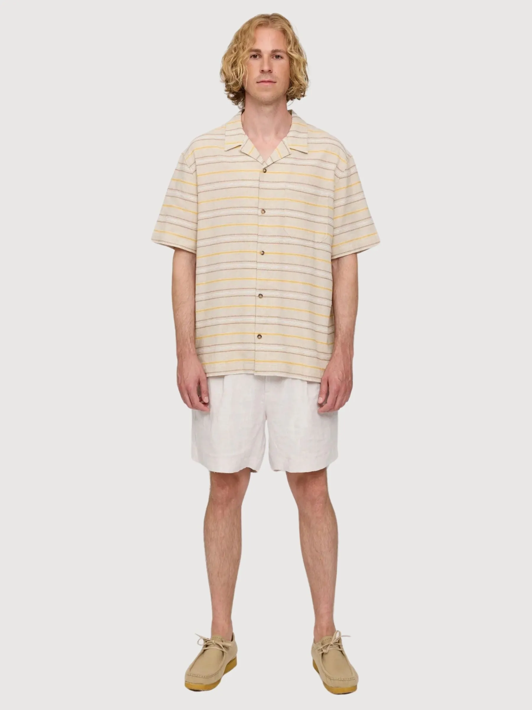 Shirt Striped Linen Mix Multicolor Man | Mazine