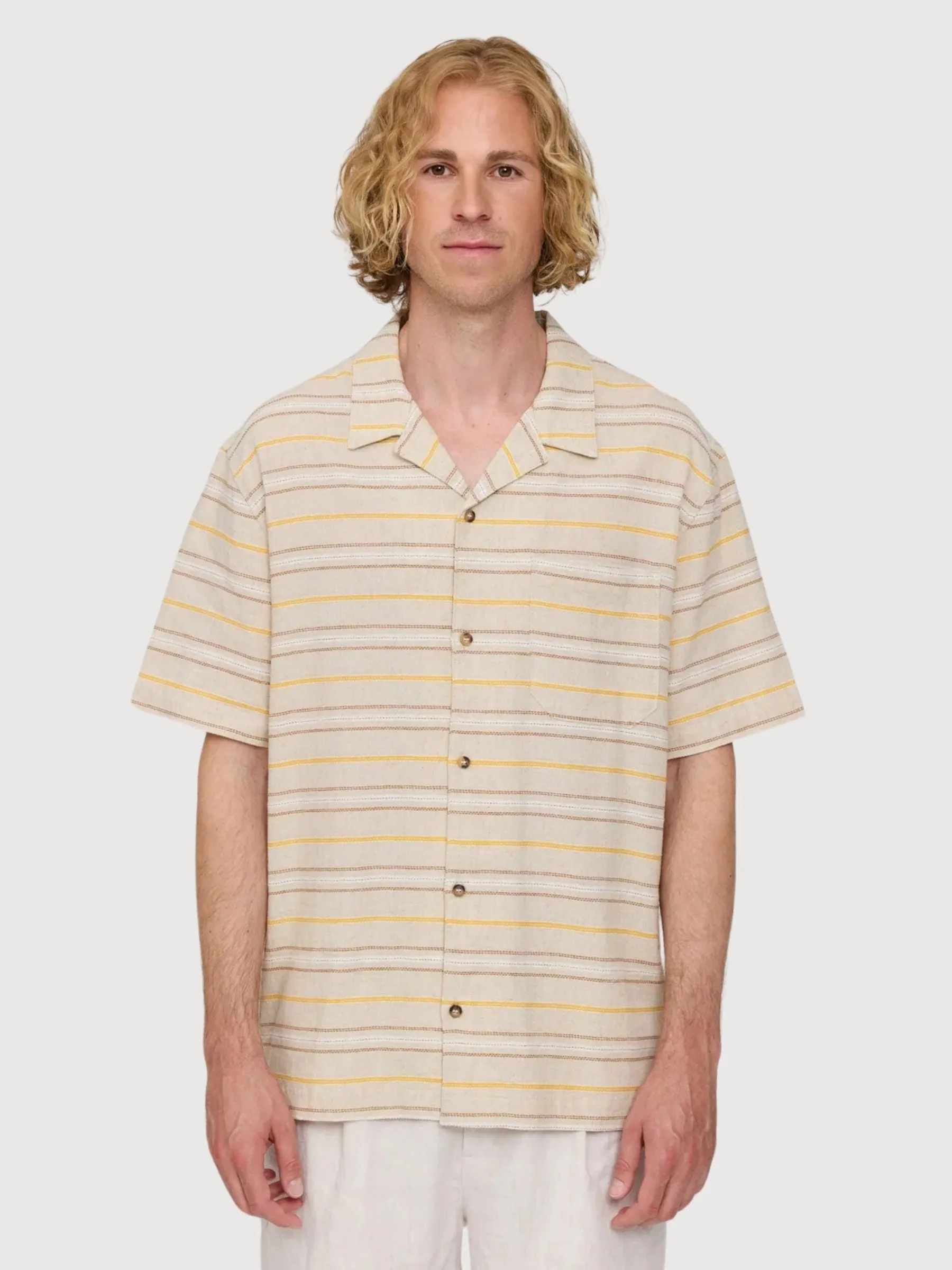Shirt Striped Linen Mix Multicolor Man | Mazine