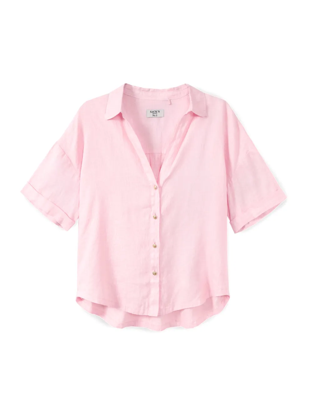 Short cropped linen shirt