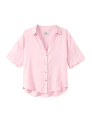 Short cropped linen shirt