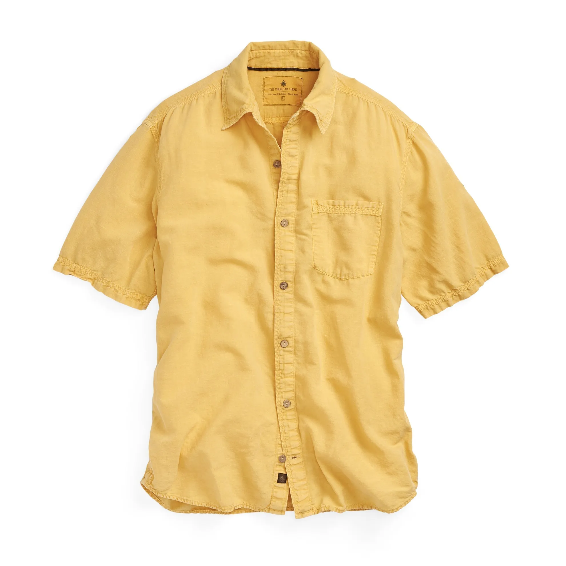 Short-Sleeve Beachwashed Linen-Cotton Shirts - Tall