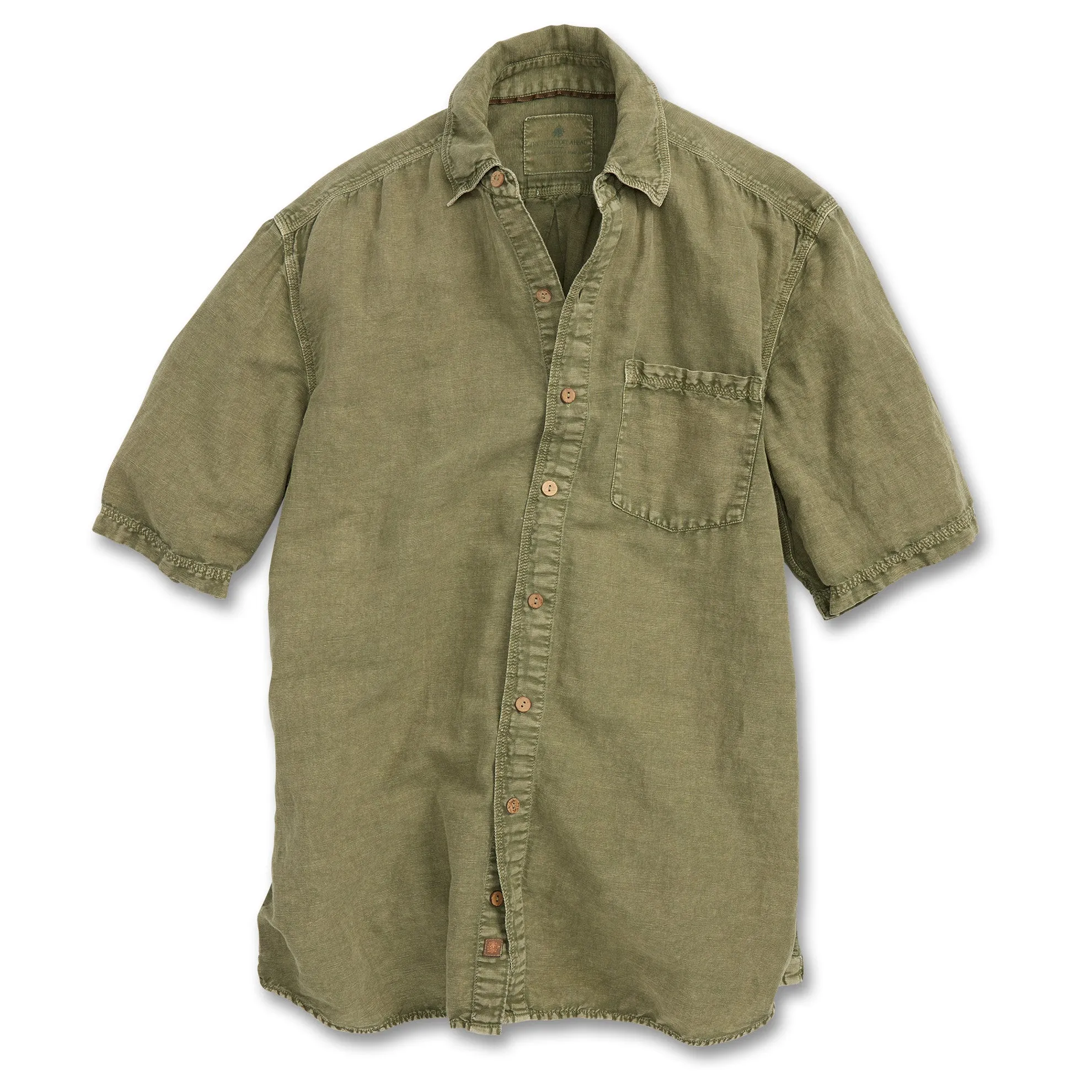 Short-Sleeve Beachwashed Linen-Cotton Shirts - Tall