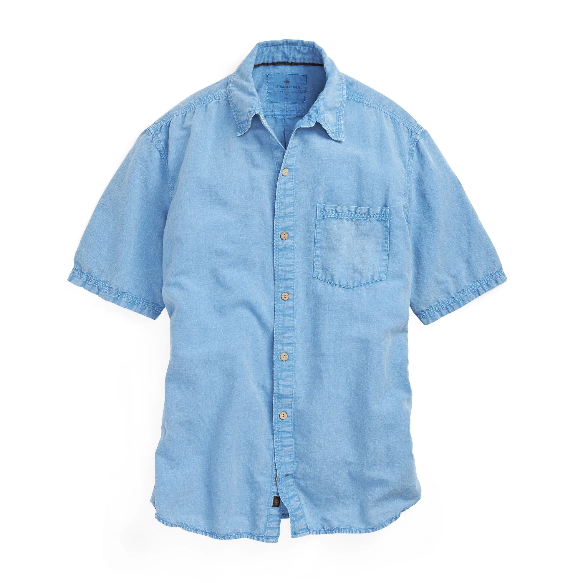 Short-Sleeve Beachwashed Linen-Cotton Shirts - Tall