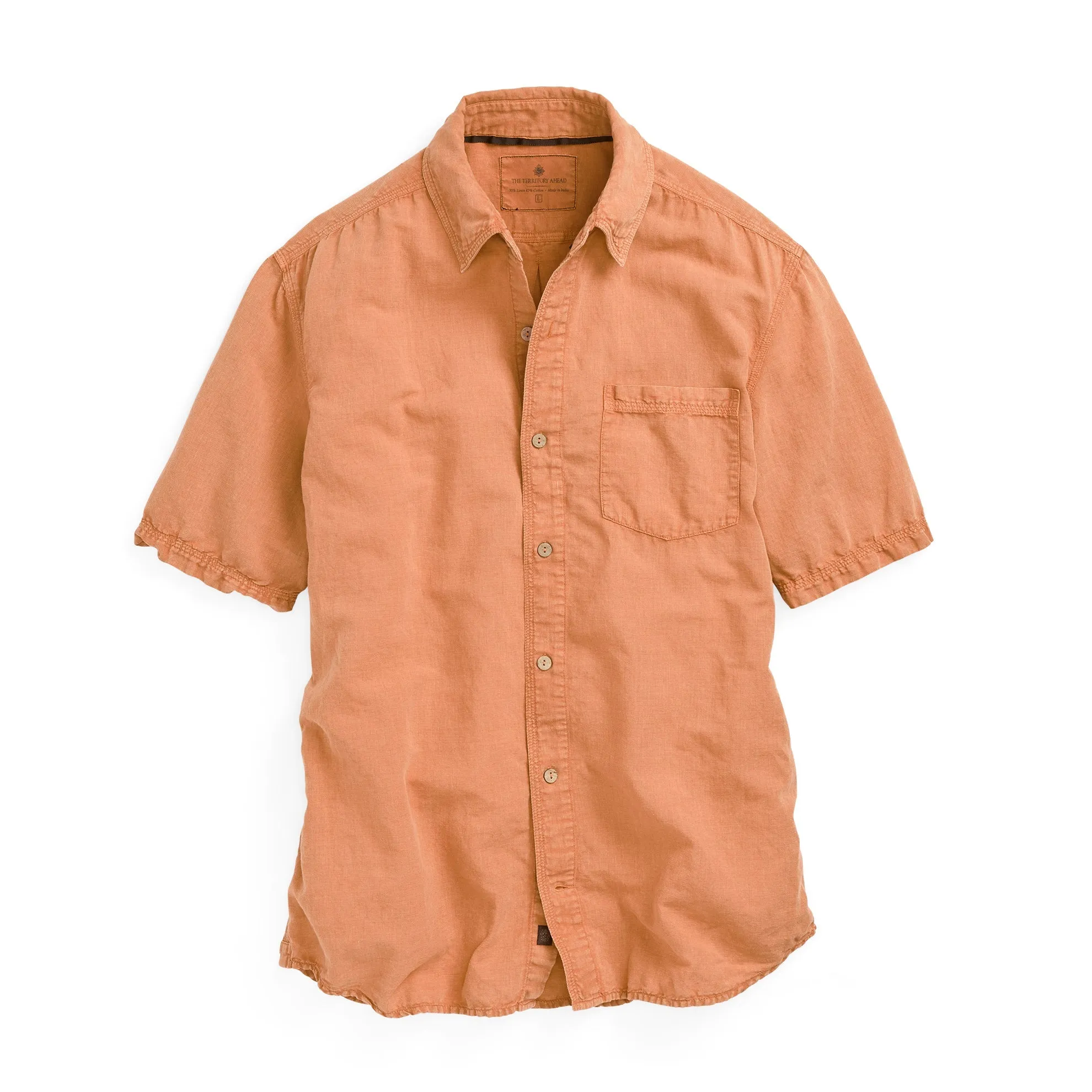 Short-Sleeve Beachwashed Linen-Cotton Shirts - Tall