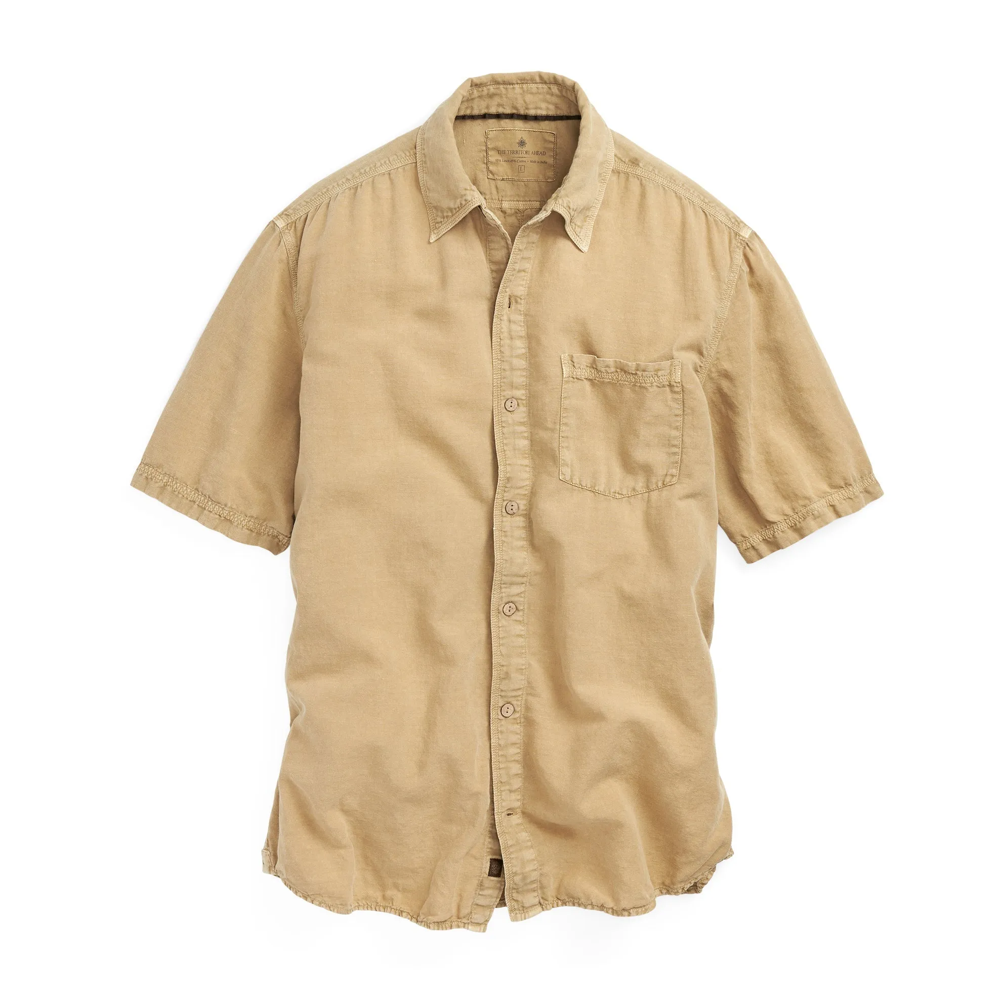 Short-Sleeve Beachwashed Linen-Cotton Shirts - Tall