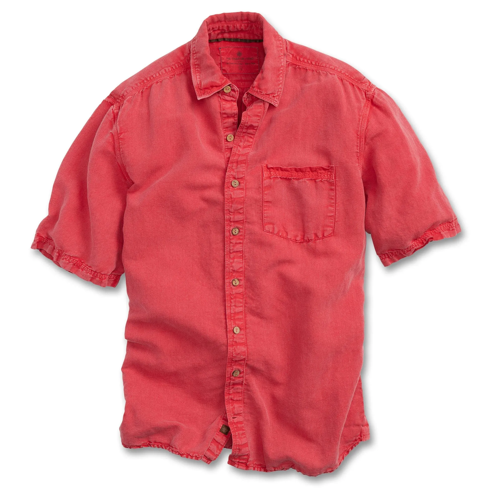 Short-Sleeve Beachwashed Linen-Cotton Shirts - Tall
