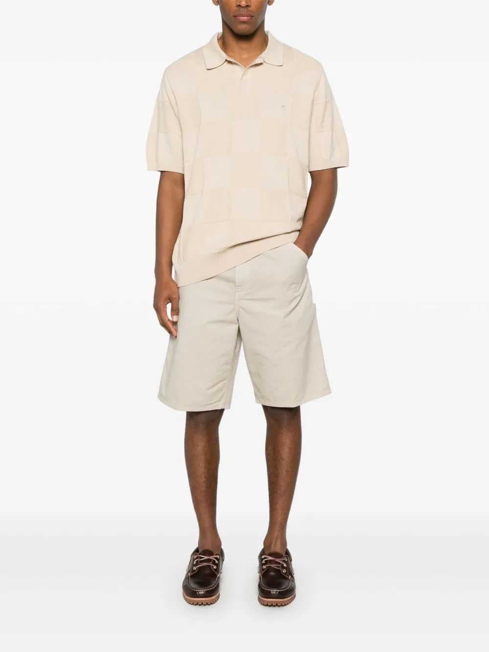 Single knee cotton shorts