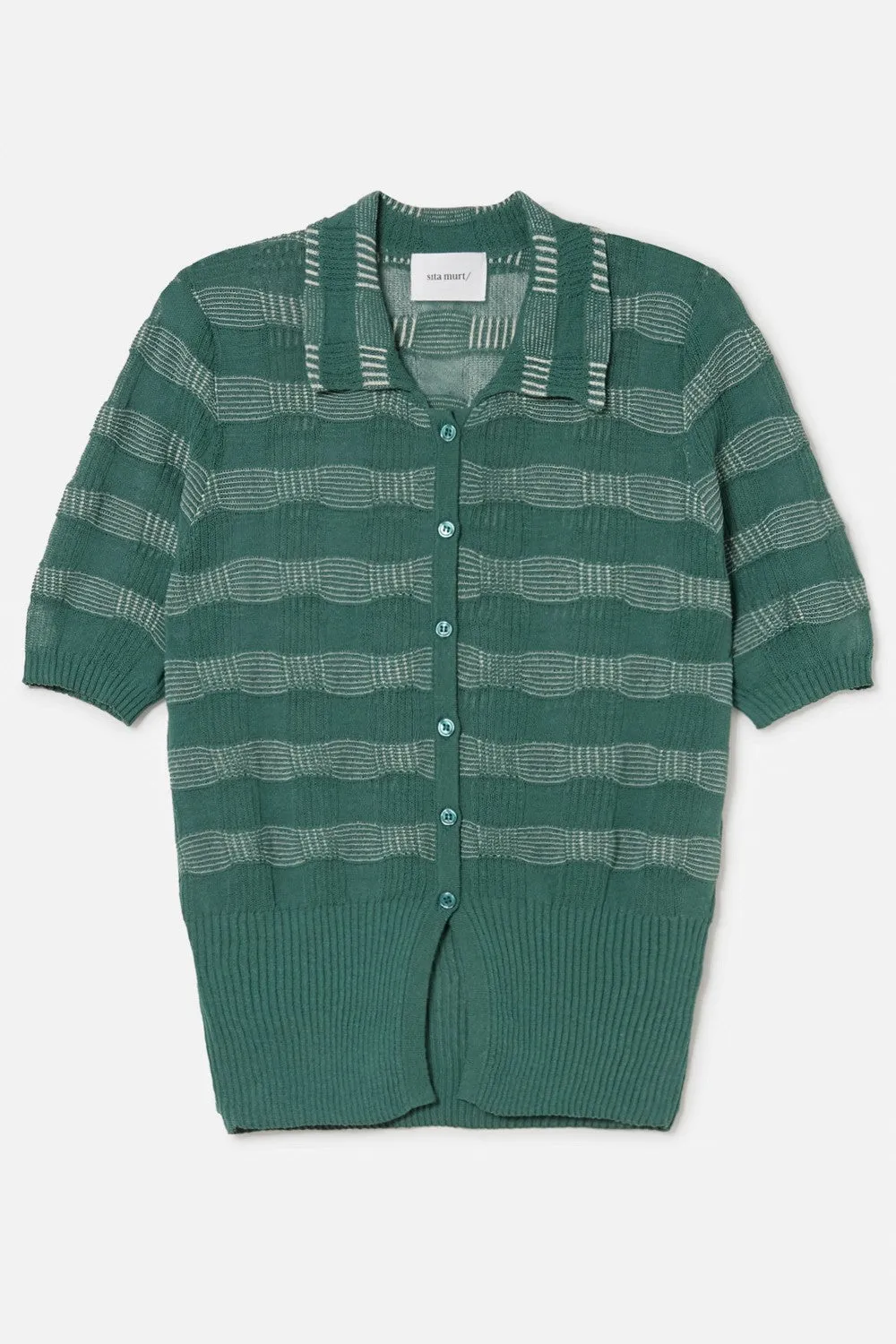 SITA MURT-Knitted Check Shirt Green