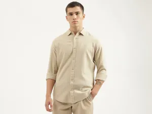 Slim Fit Spread Collar Solid Shirts