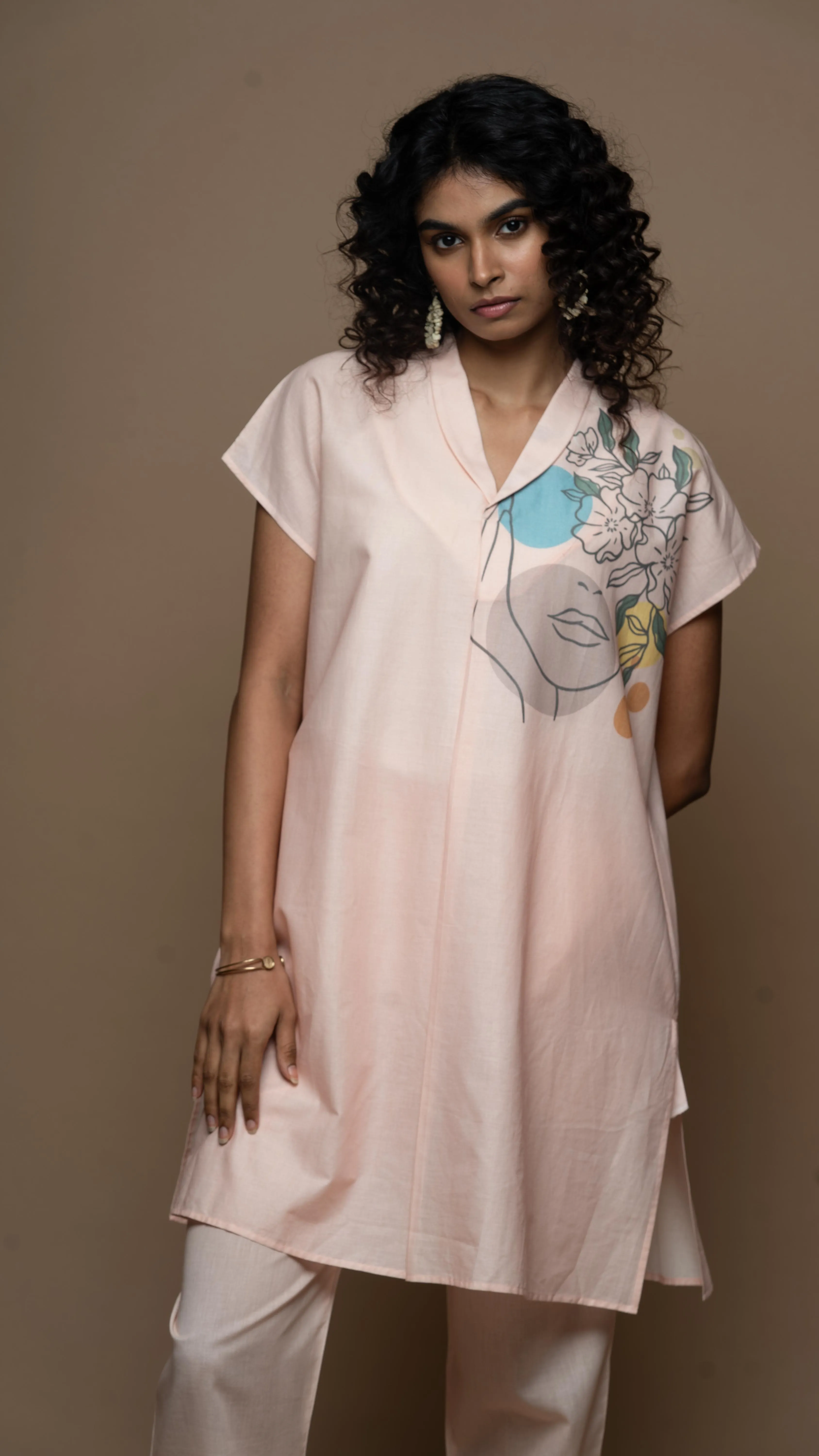 Soft Blush Contemplative Muse: Co-ord Pants Set