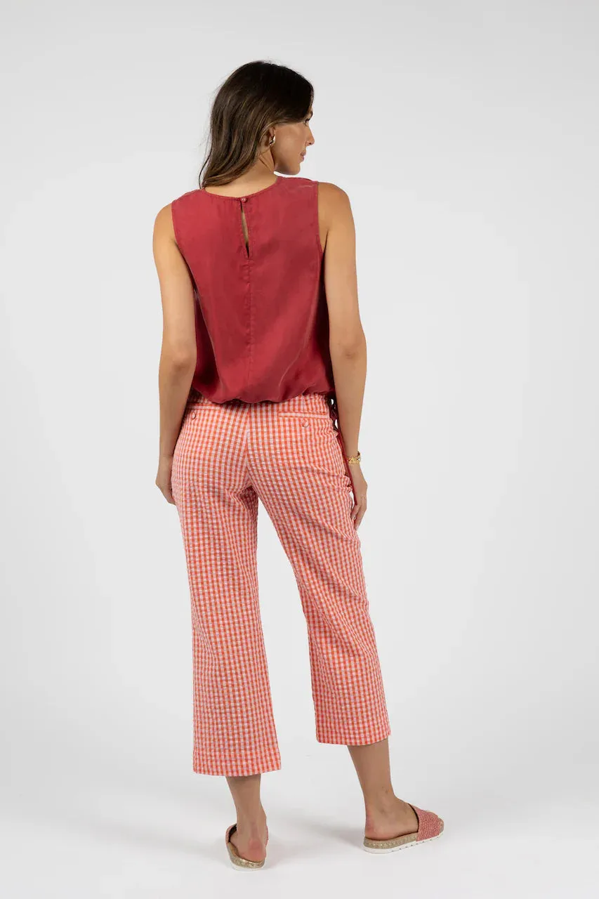 Soft Cupro Tank Top  - Red