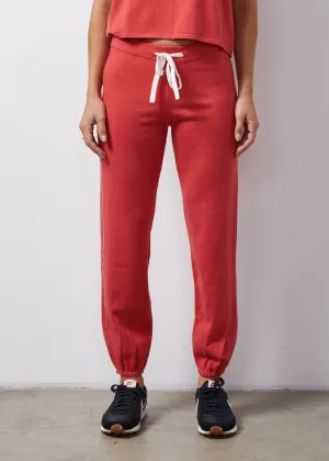 Soft Knit Jersey Sweatpant in Cherry