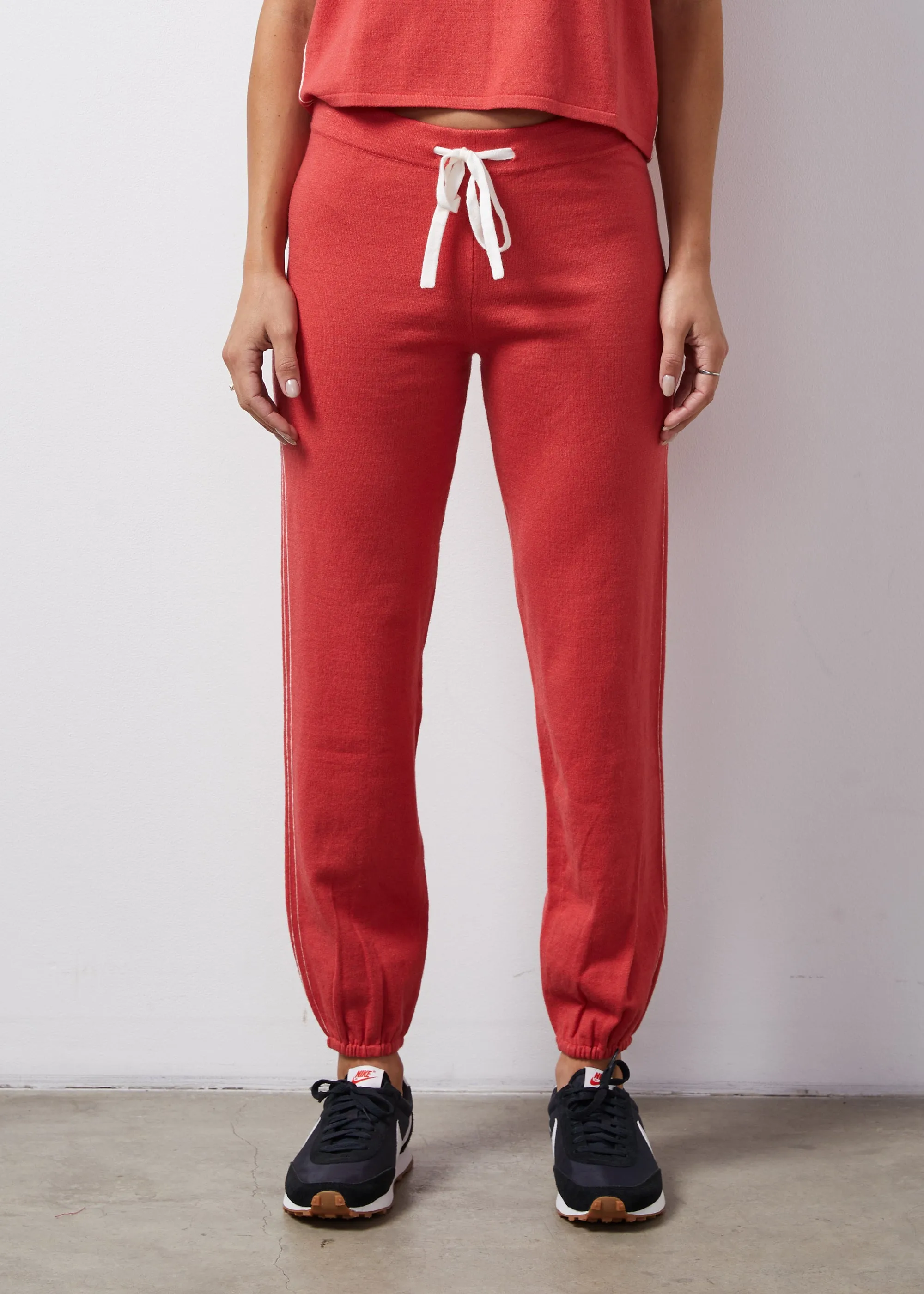 Soft Knit Jersey Sweatpant in Cherry