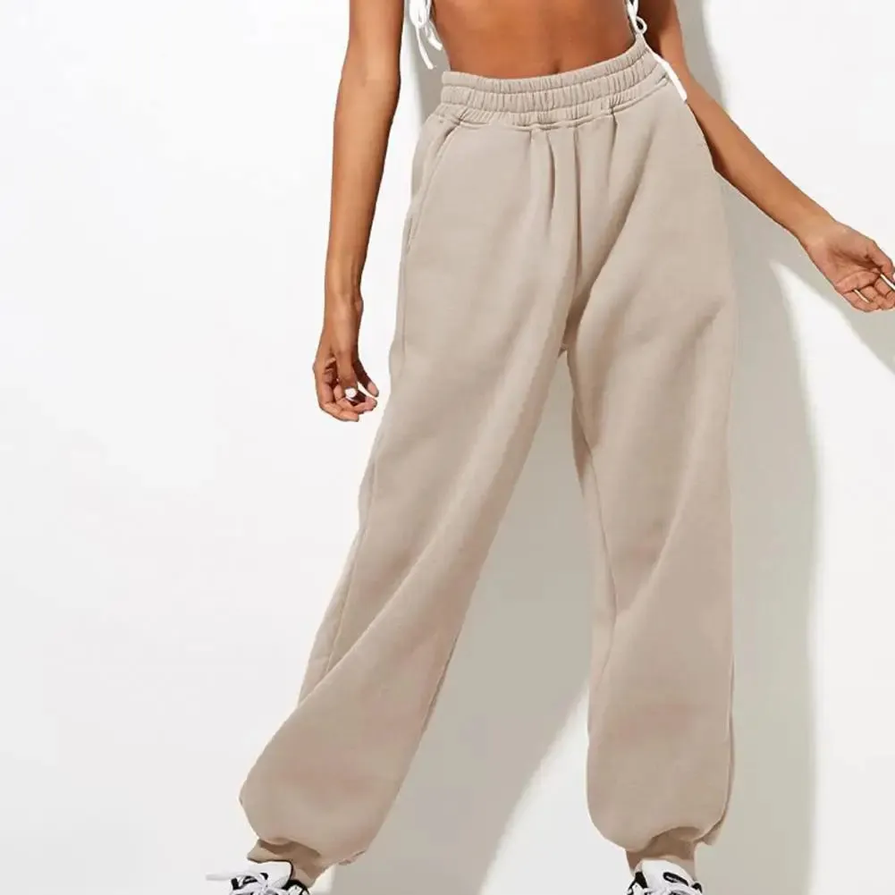 Soft Warm Women's Sweatpants: High Elastic Waist, Ankle-banded, Casual Loose Fit
