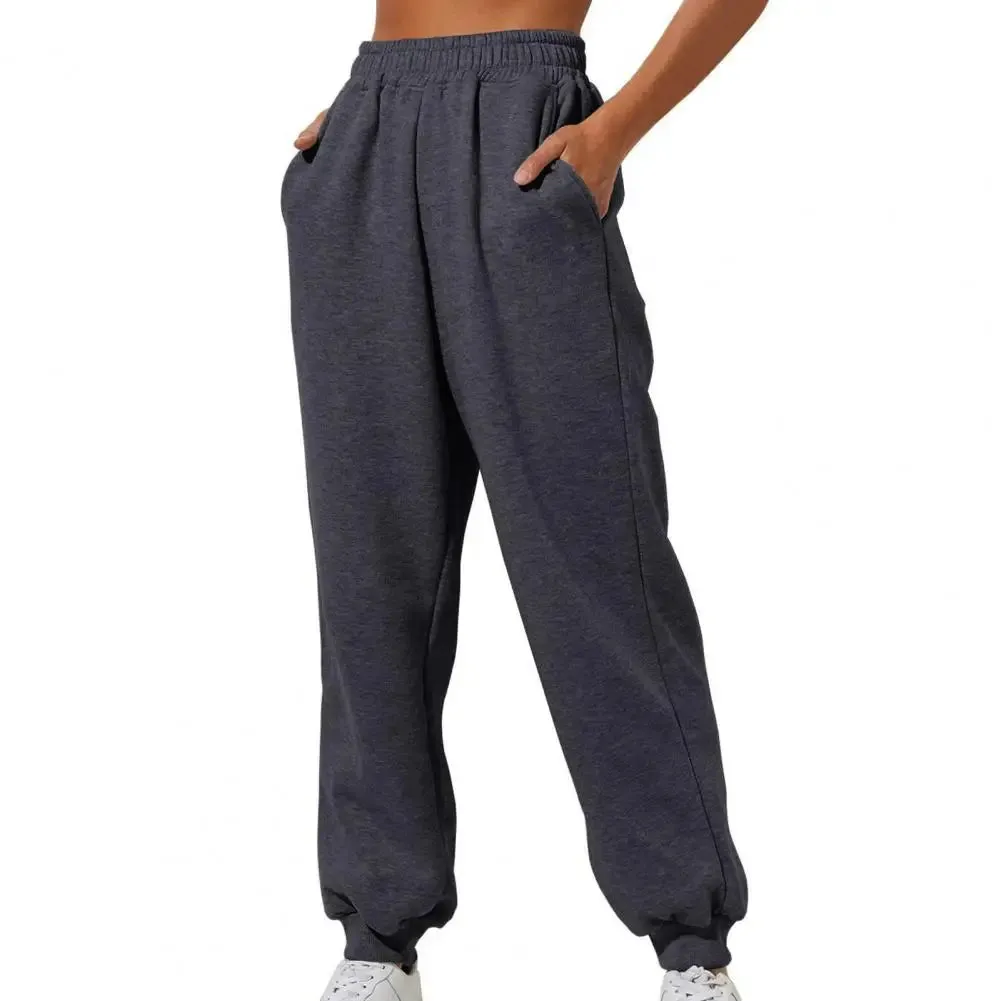 Soft Warm Women's Sweatpants: High Elastic Waist, Ankle-banded, Casual Loose Fit