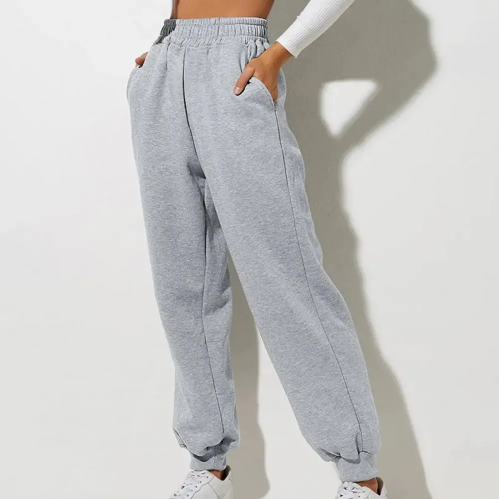 Soft Warm Women's Sweatpants: High Elastic Waist, Ankle-banded, Casual Loose Fit