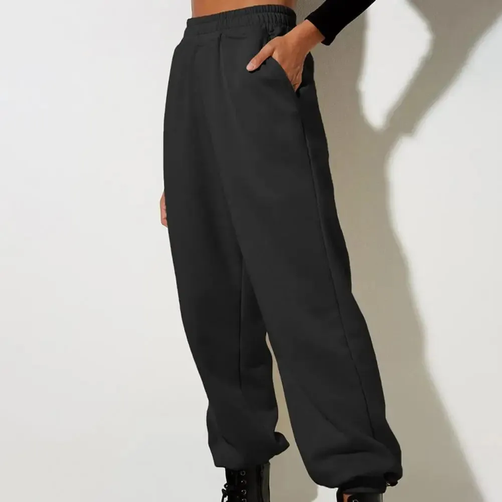 Soft Warm Women's Sweatpants: High Elastic Waist, Ankle-banded, Casual Loose Fit
