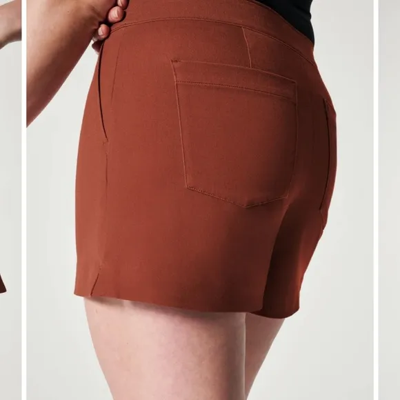 SPANX On The Go Polished 6” Bronze Glow Stretch High Rise Shorts Plus Size 3X