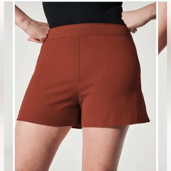 SPANX On The Go Polished 6” Bronze Glow Stretch High Rise Shorts Plus Size 3X