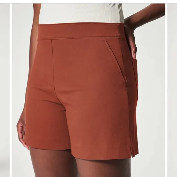 SPANX On The Go Polished 6” Bronze Glow Stretch High Rise Shorts Plus Size 3X