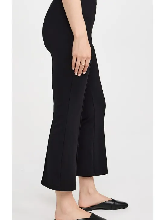Stateside Ponte Cropped Kick Flare Pant in Black