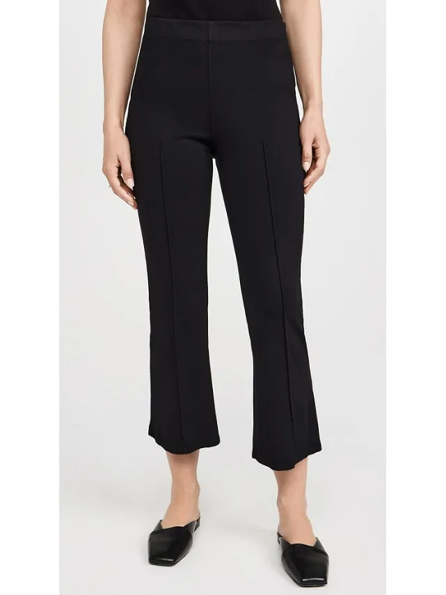 Stateside Ponte Cropped Kick Flare Pant in Black