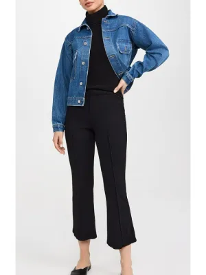 Stateside Ponte Cropped Kick Flare Pant in Black