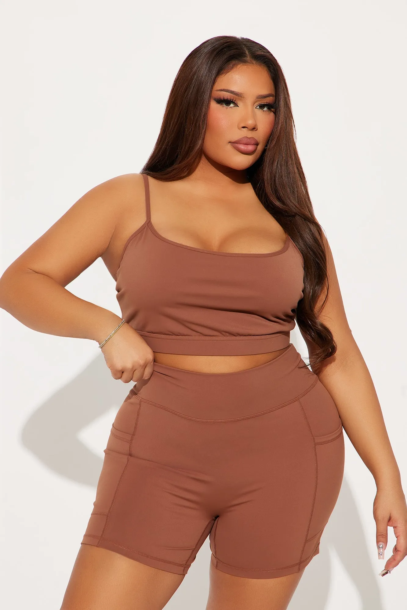 Stay Alert Active Short Set - Mocha