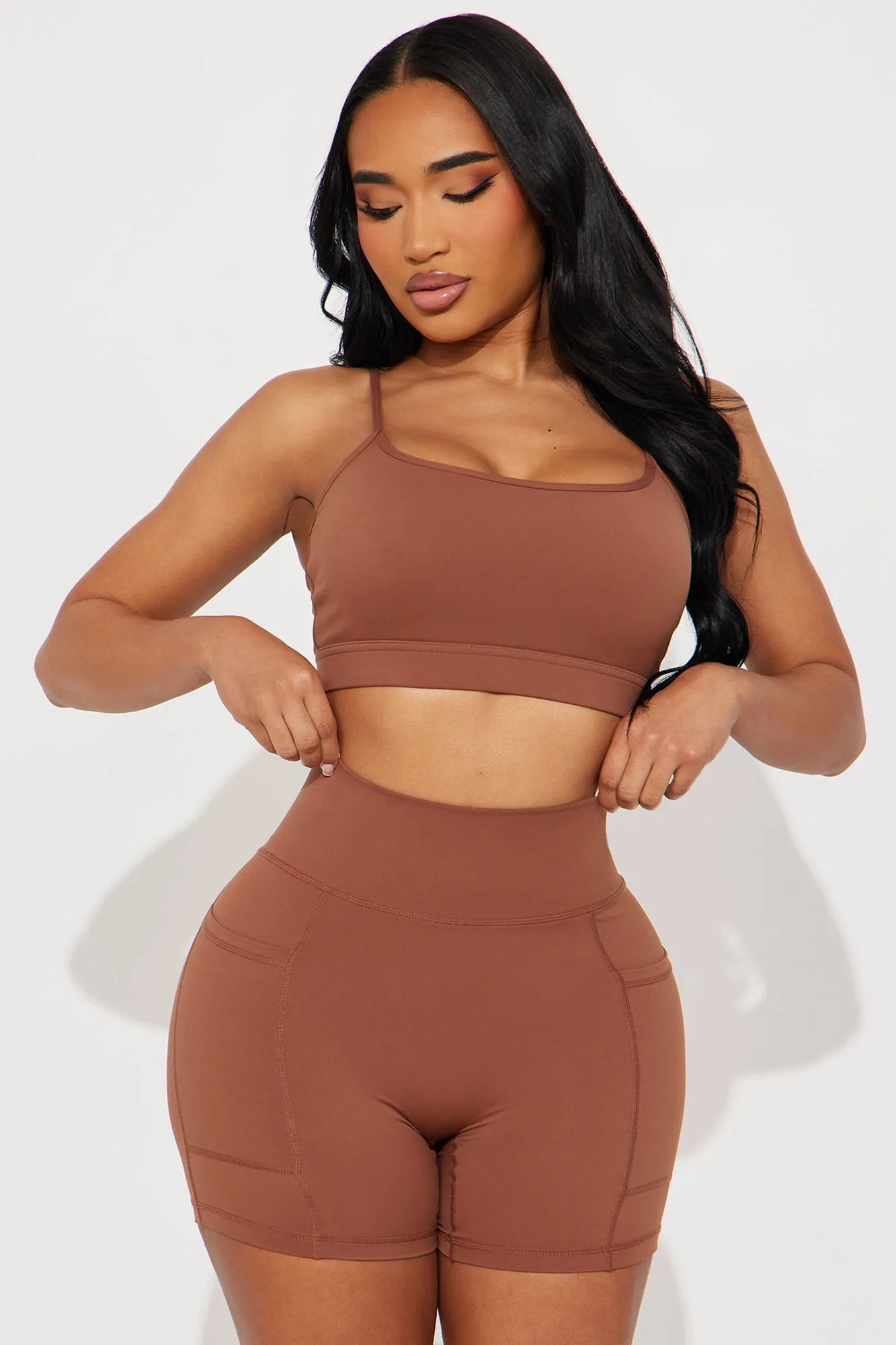Stay Alert Active Short Set - Mocha