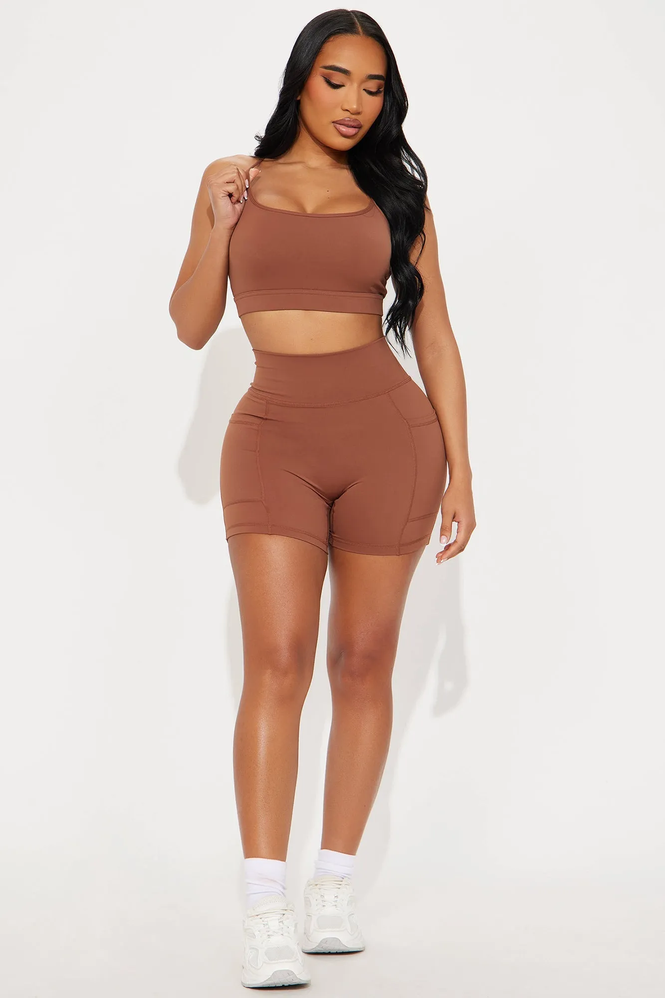 Stay Alert Active Short Set - Mocha