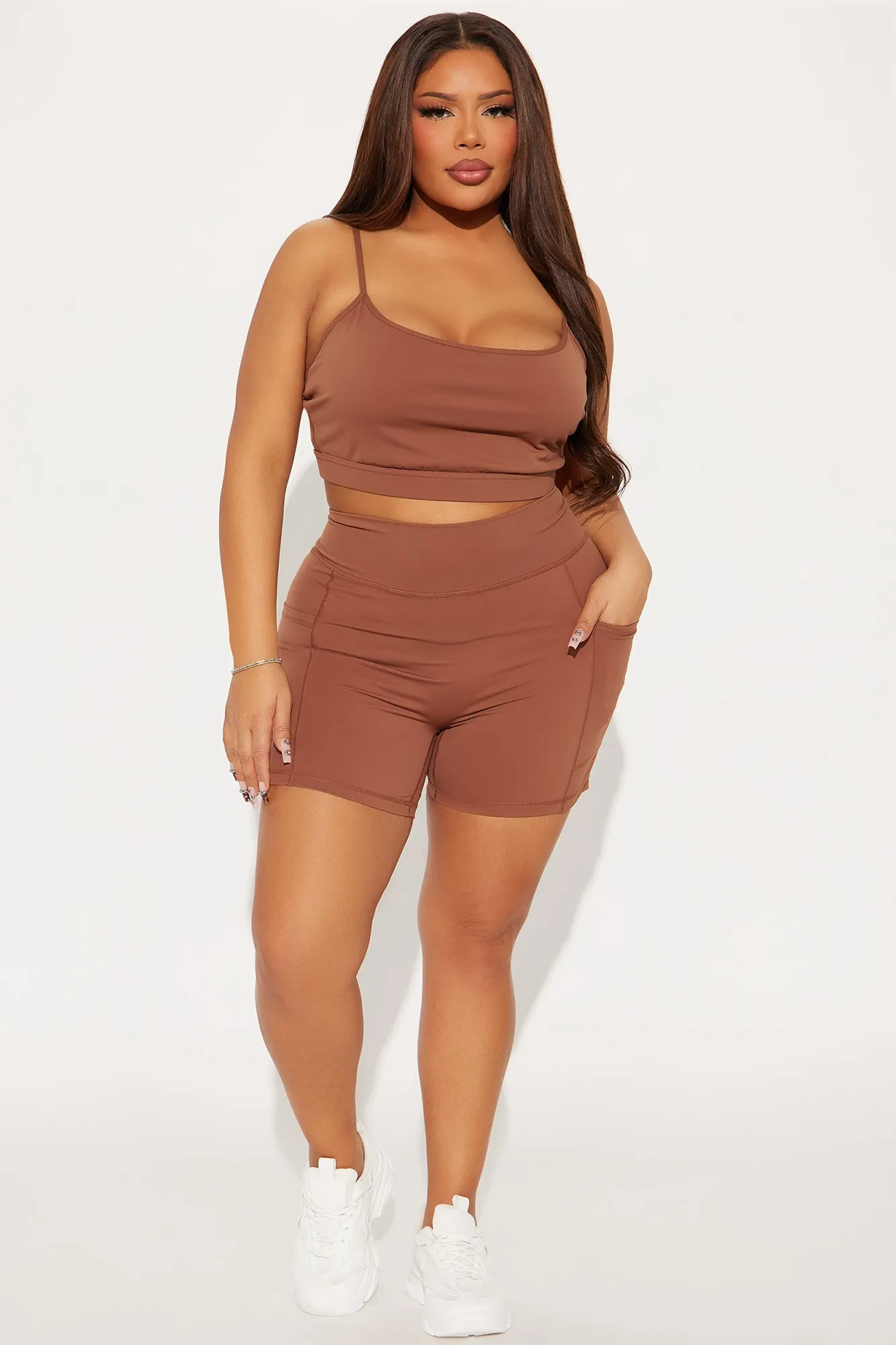 Stay Alert Active Short Set - Mocha