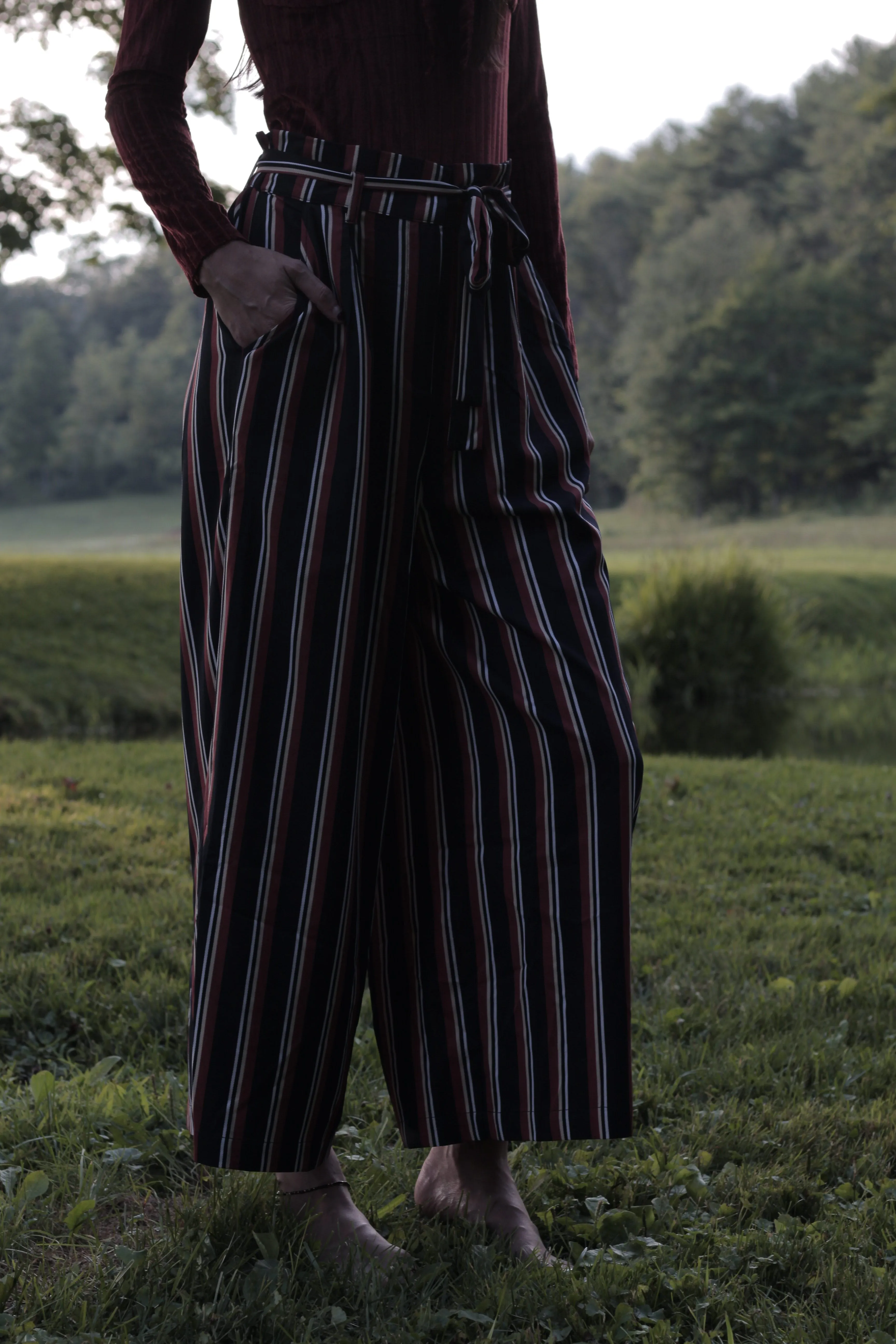 Striped Cropped Trouser
