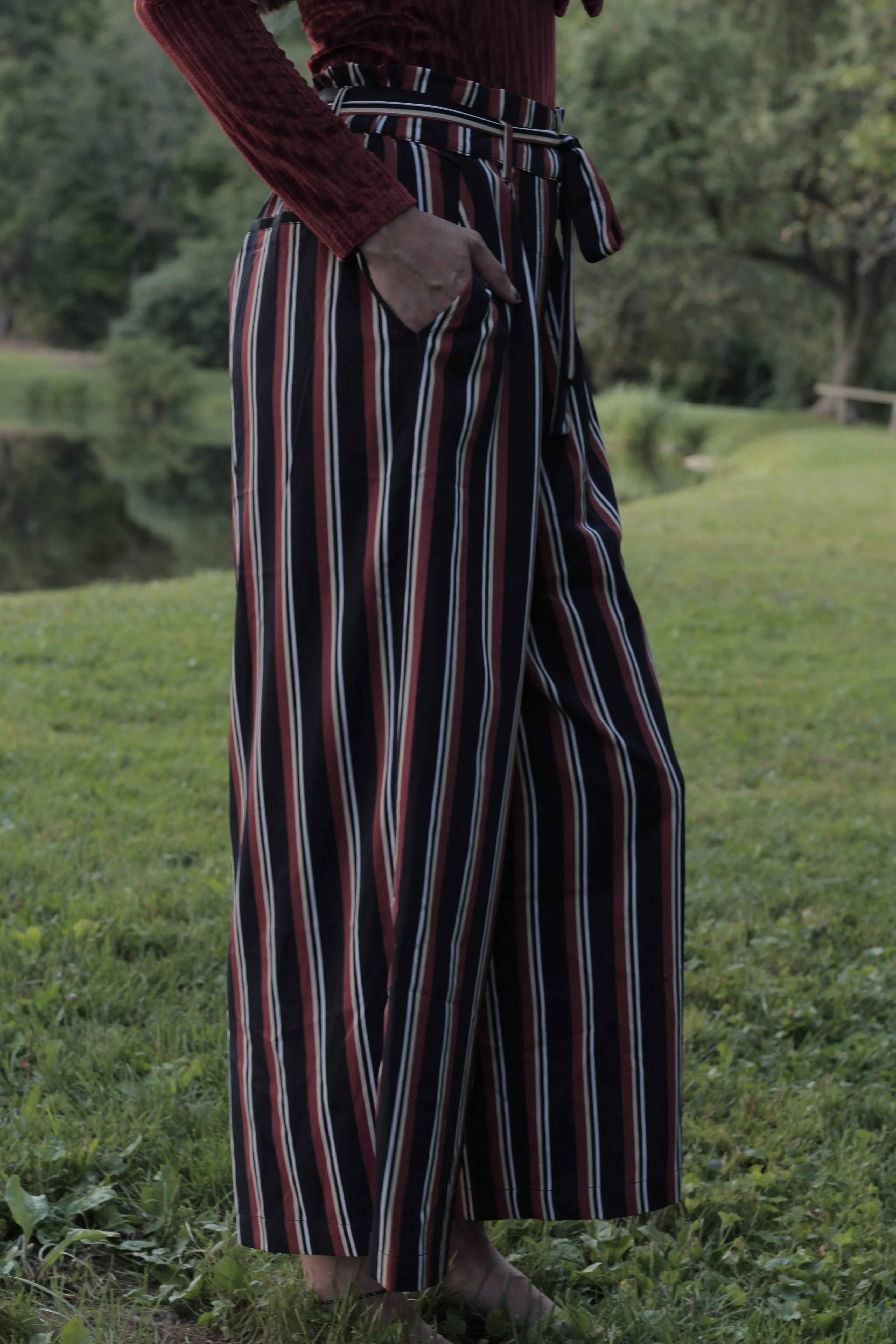 Striped Cropped Trouser
