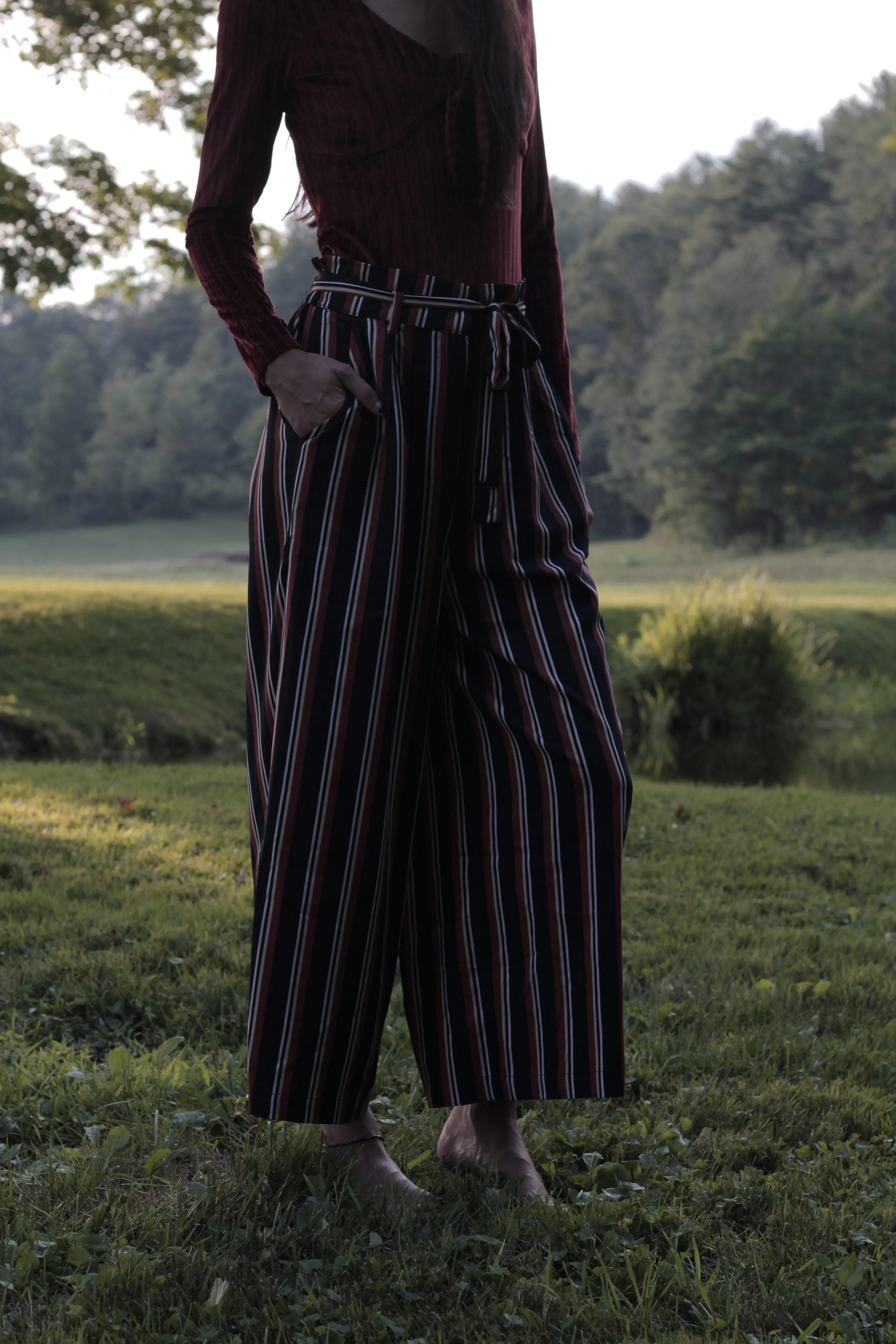 Striped Cropped Trouser