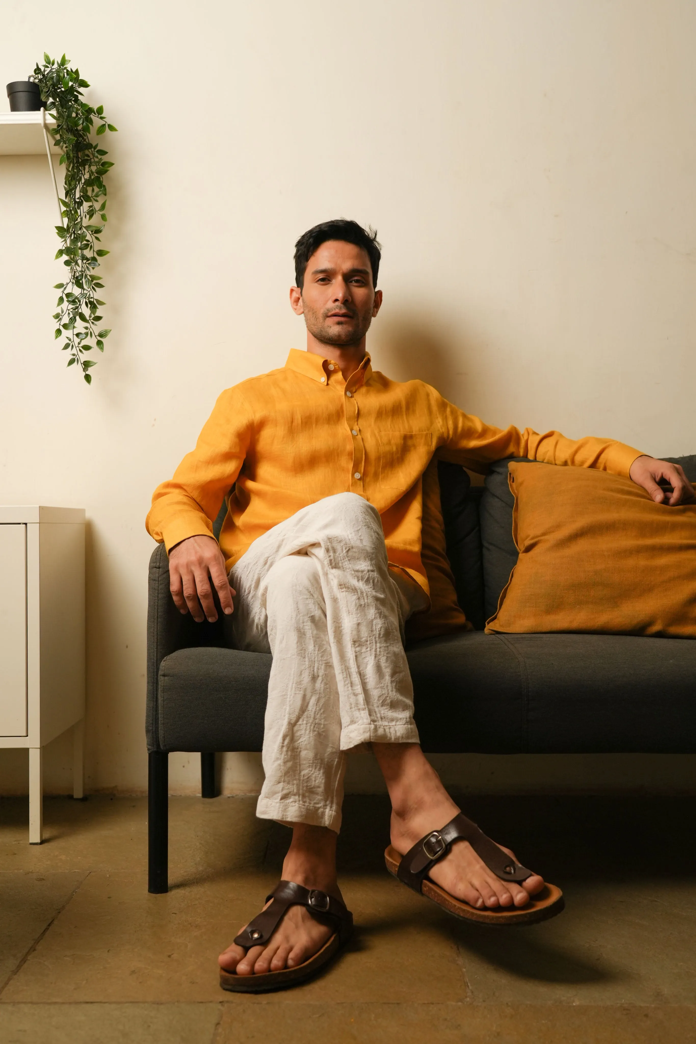 Sunset Mustard · Button Down Collar · Full Sleeve Shirt