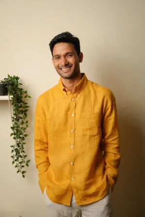 Sunset Mustard · Button Down Collar · Full Sleeve Shirt