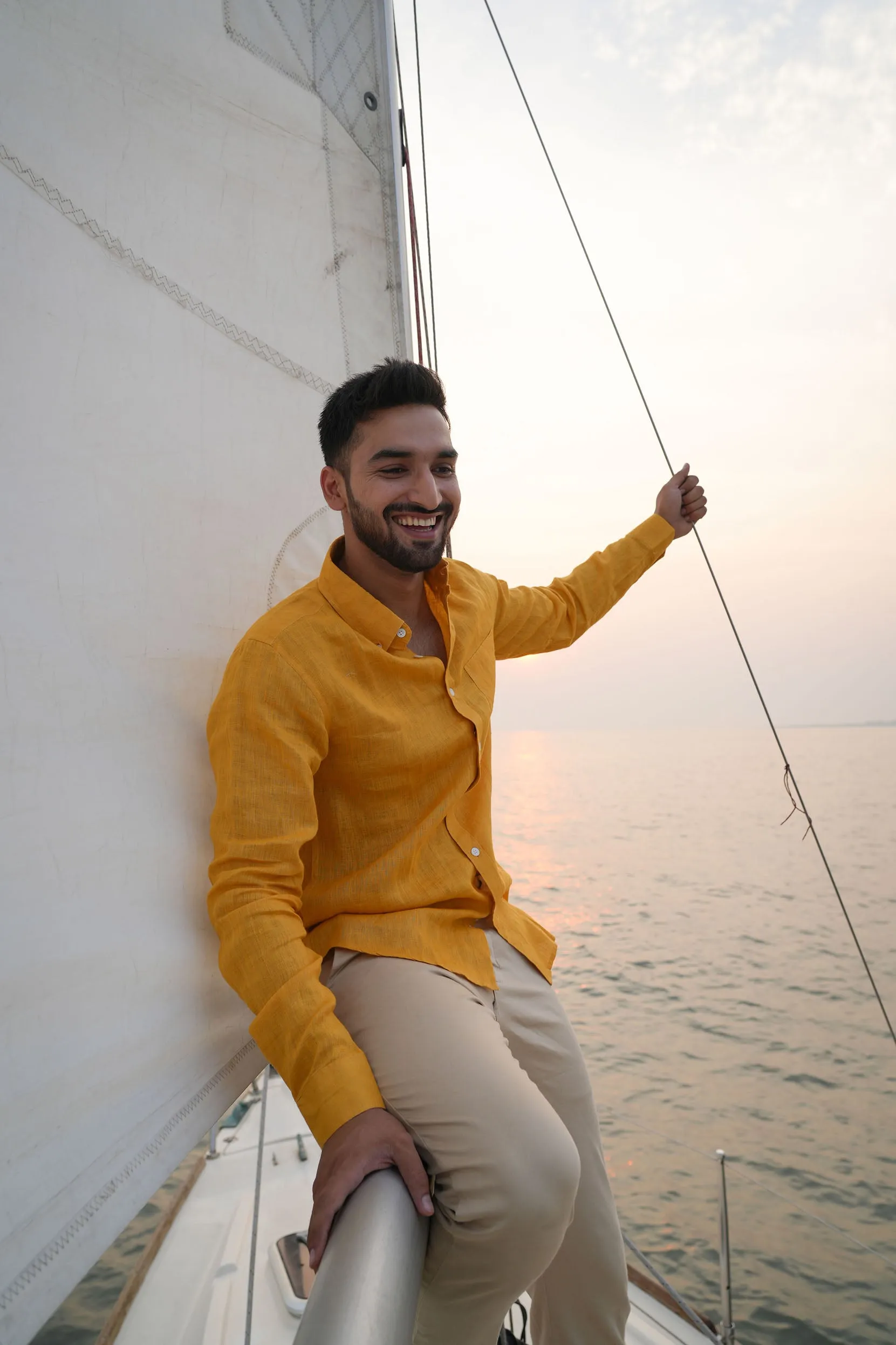 Sunset Mustard · Button Down Collar · Full Sleeve Shirt