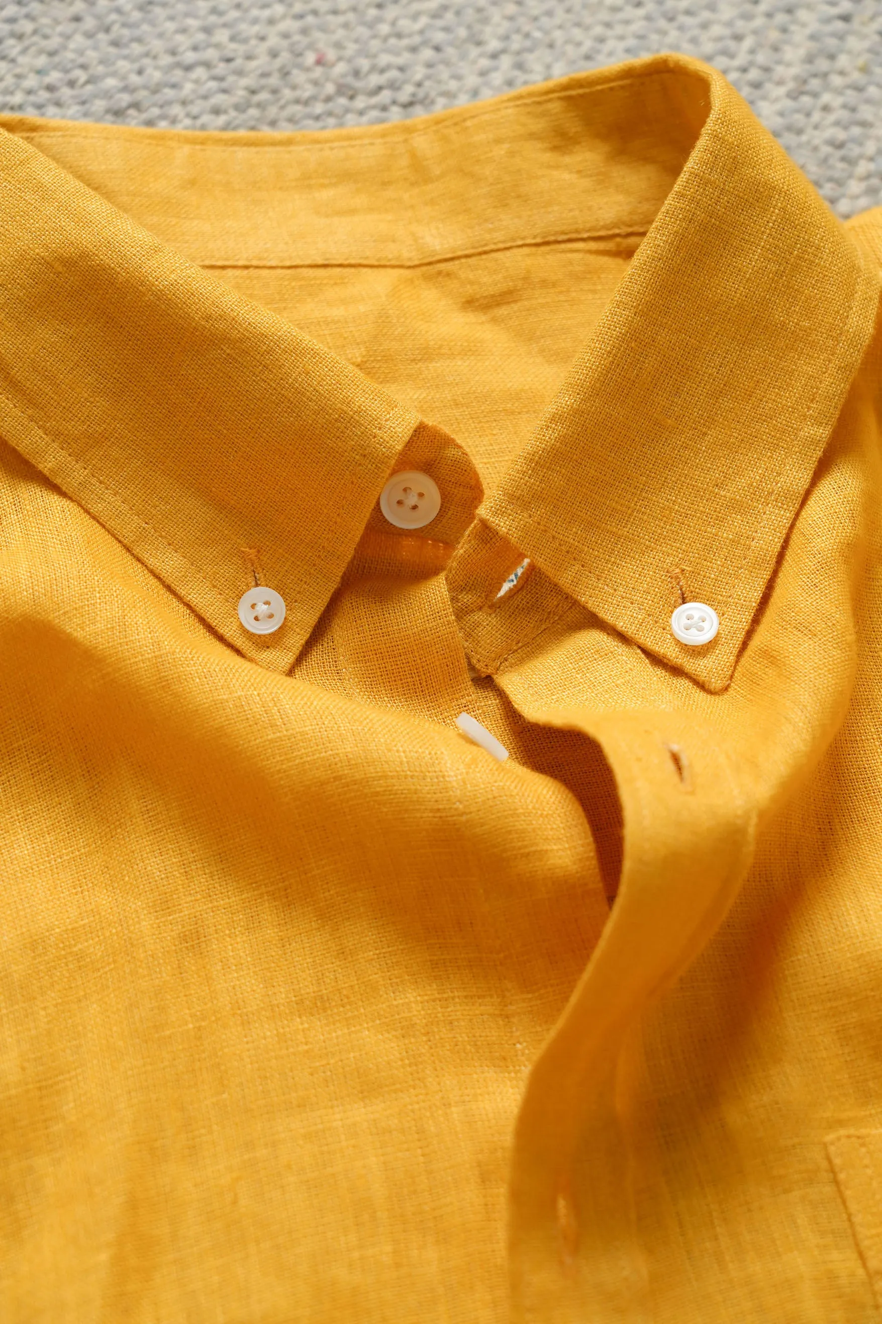 Sunset Mustard · Button Down Collar · Full Sleeve Shirt