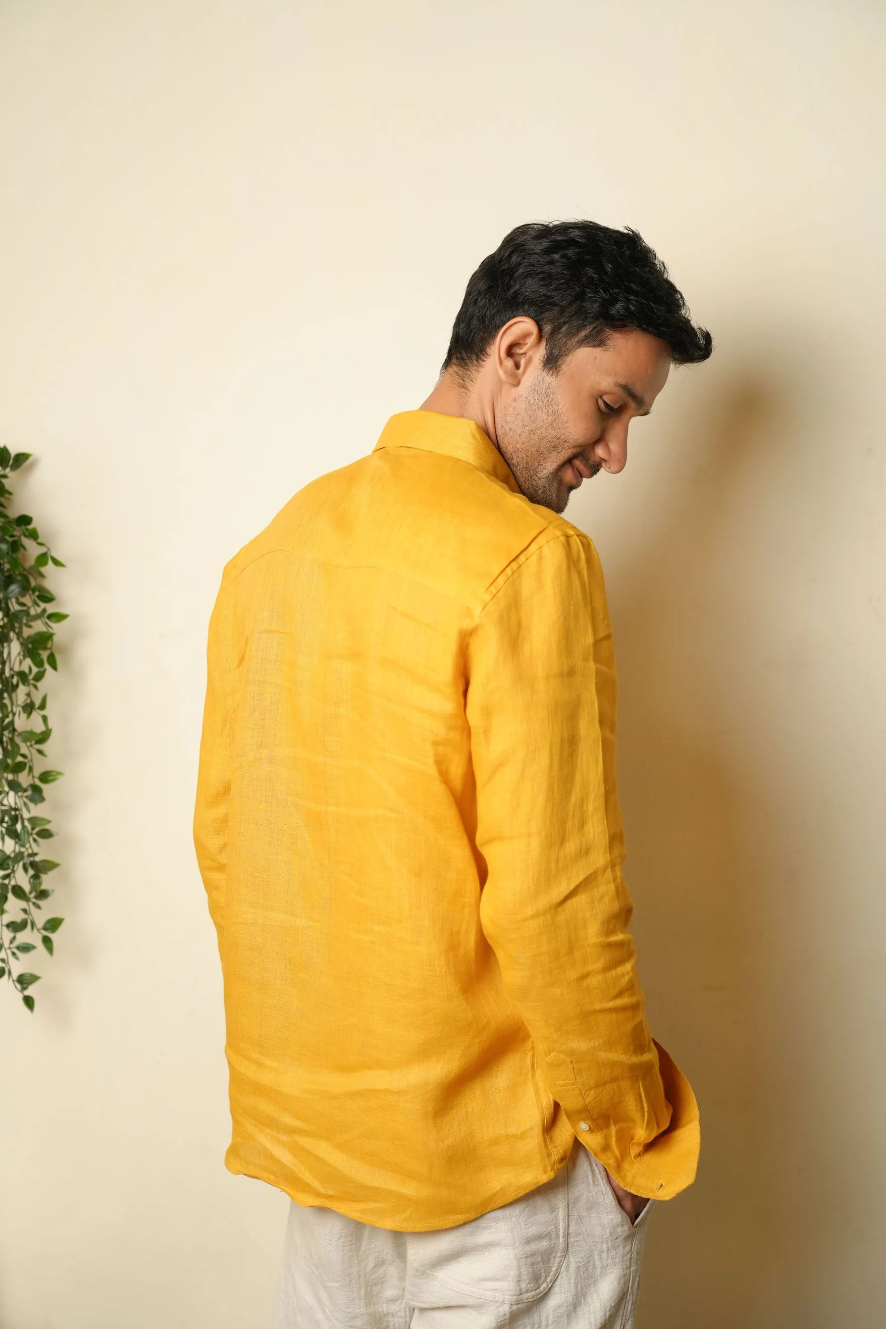 Sunset Mustard · Button Down Collar · Full Sleeve Shirt