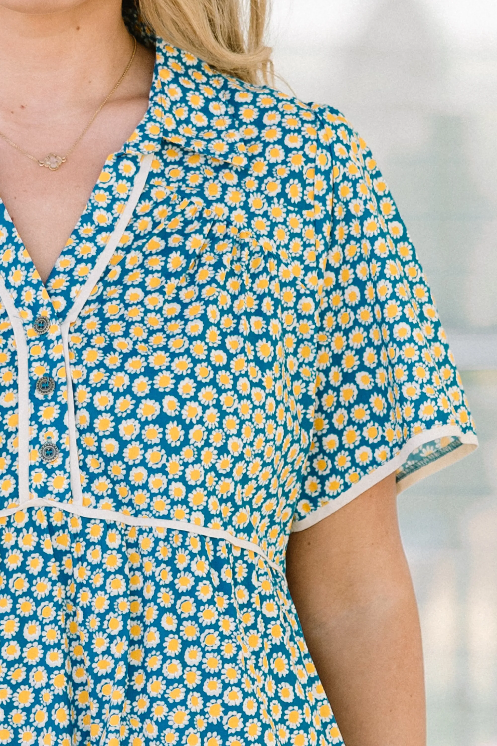 Sweetly Surprised Dress, Teal Mix