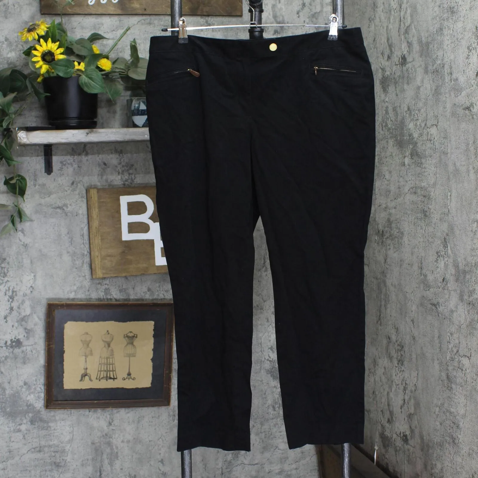 Talbots Womens Petite Soft Touch Signature Dress Pants 166f50c1609c32 Black 16P