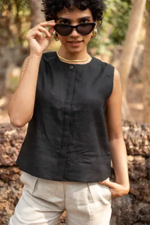 The Linen Sleeveless Shirt