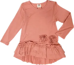 Toddlers Tier Ruff Tunic Rose